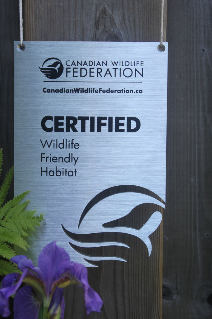 Faune Sign Certified Wildlife Friendly Habitat Sign – Brushed Aluminum - English ...